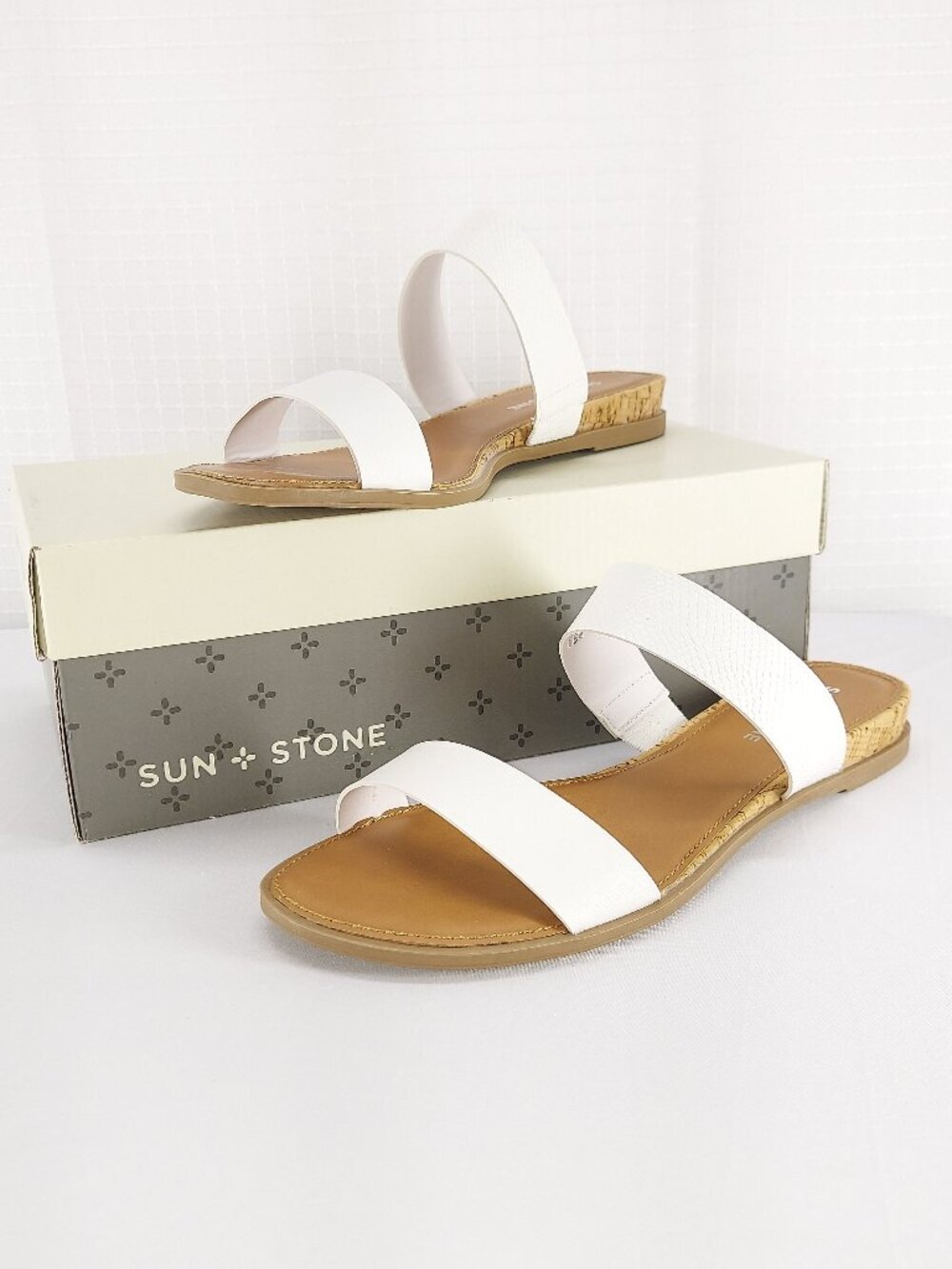 Sun + Stone Easten Double Band Slide Flat Sandals